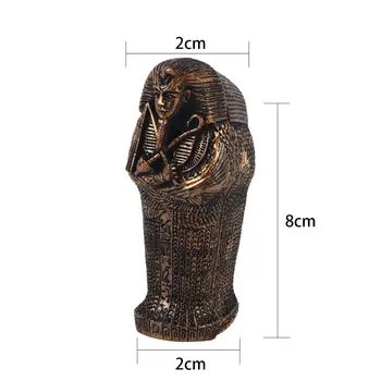 [MGT] Egipatska Crna Figurica Mumije s Lijes Od Smole, Kućnog tekstila, Egipatska Egipatska Kipić, Kip, Minijaturne Predmete