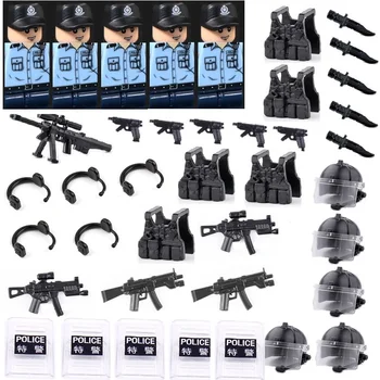 Mini-Figurice Vojnika Policije Hong konga PTU City, Vojni Mali Blok, Cigla, Moderan Army Blok, Cigla, MOC, Igračka Za Bebe