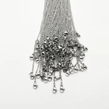 Moda Veleprodaja 2 mm nakit od nehrđajućeg čelika kablovi opskrbnog Lanca I Ogrlice vezice privjesak spone omar spone 45 cm 50 cm 100 kom./lot