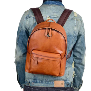 Modni Jedinstvene Muške i ženske torbe od bičevati prvi sloj, torba za laptop, ruksak za putovanja, Školske Torbe od prirodne kože