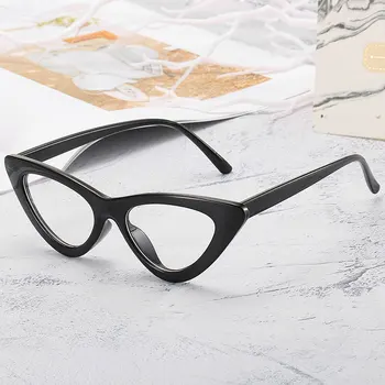 Modni Mačji Bodove U Okvirima Ženski Trend Stil Marke Optički Naočale Ženske Retro Prozirne Naočale Rimless za Naočale za Žene