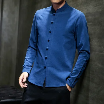 Muška Moda Monotono Košulja s Ovratnikom-otpornog U Kineskom Stilu, Mladi Trend, Poslovne Profesionalni Top, Besplatno, Velike Veličine