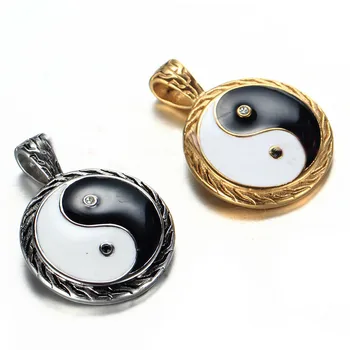 Muški Hip-Hop Zlatni Amulet Yin Yin Yang Privjesak Ogrlica Od Nehrđajućeg Čelika