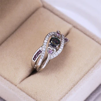 Nakit Od 925 Sterling Srebra Smaragd, Safir Dragi Kamen Vjenčano Prstenje Za Žene Vjenčanje College fin nakit veleprodaja