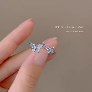 Nova Korejska Verzija Kristal, Cirkon Leptir Otvorene Podesivi Prsten za Žene Moda Identitet Leptir Prsten je Poklon Anillo Mujer
