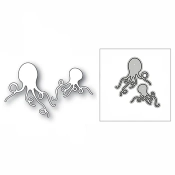 Novi Duet Znatiželjan Hobotnica je Životinja 2020 Metalnih Reznih Marke za DIY Scrapbooking Ukrasne i Izrada Razglednica Otiskivanje Zanat Bez Markica
