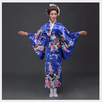 Novi Jewelblue Modni Tradicionalne Za Žene Юката S Obi Seksualno Kimono Vintage Večernju Haljinu Za Prom Performanse Plesni Kostim Jedna Veličina