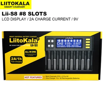 NOVI LiitoKala Lii-S8 Punjač Baterija Li-ion 3,7 U NiMH 1,2 Li-FePO4 3,2 U IMR 3,8 Punjač za 18650 26650 21700 26700 AA AAA