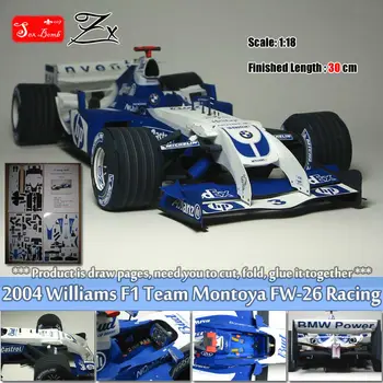 Novi Mjerilo 1:18 Montoya 2004 Williams F1 Team FW-26 auto Utrke 3d papir model igračke za hobi f1 Formula Trkaći automobil igračka figurica