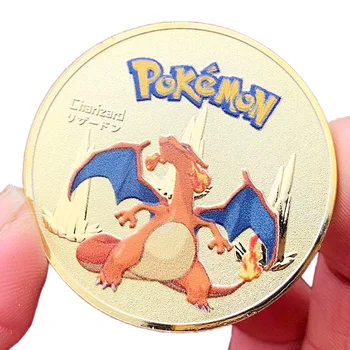 Novčić Pokémona Metalik Zlatna Srebrna Pikachu Pokemon Zlatne Metalne Slova Anime Mewtwo Memorija za Prikupljanje novca Igračke, Pokloni za Djecu