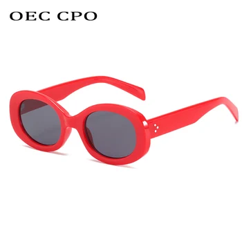 OEC CPO Modni Ovalni Sunčane Naočale Ženske Berba Marke Dizajnerske Plastične Okrugle Sunčane Naočale Ženske Seksualne Naočale Ženske UV400 Oculo