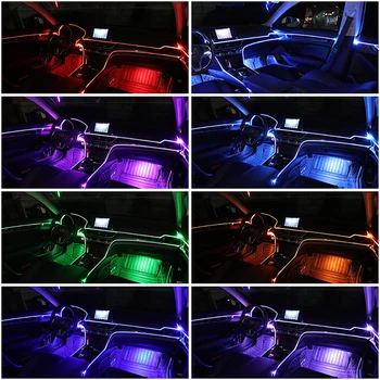 OKEEN 1 M/2 M/3 M/5 M 7 vrsta boja LED Auto-Unutrašnjost Ukrasne Atmosfera Svjetlosna Traka RGB LED USB Optička Vlakna Auto Neonski Okolni svjetlo 5 U