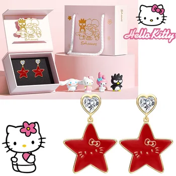 Originalni Naušnice ZGO Hello Kitty 2022 Novi Trendi Poboljšane Naušnice Sa Štrasom Sanrio Od 925 Sterling Srebra Slatka Naušnice-roze Poklon