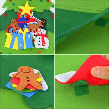 Osjetio je Božićno Drvce Djeca Novu Godinu DIY Darove Montessori Obrazovanje Igračka Ukras Kuće Zidovi Navidad Djed Mraz Ukras Vrata