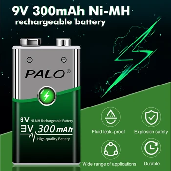 PALO punjiva baterija 6f22 9V 300mAh 9V NiMH punjiva baterija sa niskim samopražnjenja batery za igračke