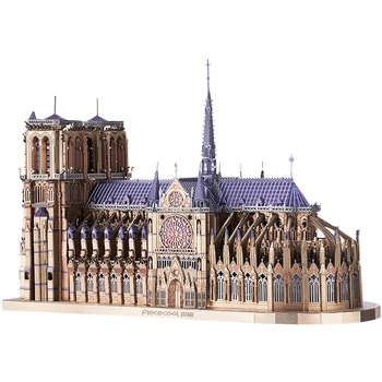 Piececool 3D Metalne Puzzle Slagalice, Katedrala Notre Dame DIY Model Građevinske Setove Igračaka za Odrasle Pokloni Za Rođendan