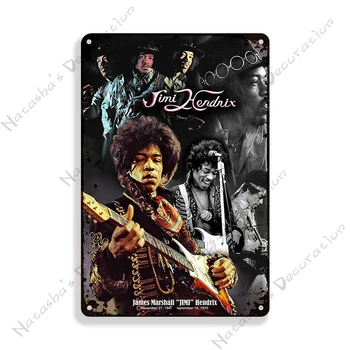 Plakat Jimi Hendrix Vintage Metalna Pločica Rock Glazbeni Plakat Metalni Znak Caffe Bar Pub Zidni Firma Dekorativna Ploča Zapušten Metalni Znak