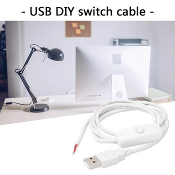 Plastični USB-Kabel za Napajanje DIY 2-Pinski Kabel USB 2.0, Punjač za Muškarce, Produžni Kabel Za Punjenje sa Prekidačem