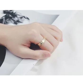 Posrebreni Korejski Modni Nepravilnog Prsten za Žene Par Минималистичных Geometrijskih Zlatnih Srebrnih Nakita Prilagođenog Boje