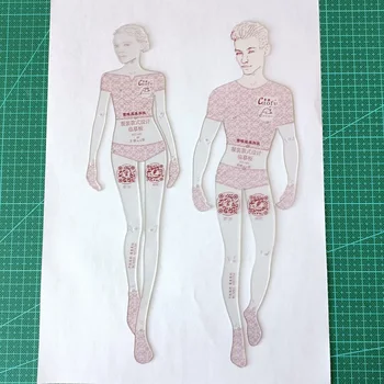 Predložak Slike Minijatura, Ilustracije Modnih za Početnike i Dizajnera Illustrator Ženska Muška Linija Odjeće