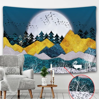 Prekrasna šuma zidna tapiserija dnevni boravak umjetničko uređenje kuće tapiserija Mandala pozadina tkanine Hipi madrac kauč deka