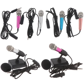 Prijenosni 3,5 mm Stereo Studijski Mikrofon KTV Karaoke Mini-Mikrofon Za mobilni telefon RAČUNALA Veličina mikrofona: app.5.5 cm * 1,8 cm
