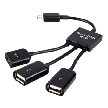 Prijenosni 3 u 1-Micro USB HUB za muškarce i žene i dual USB 2.0 Host OTG Kabel-ac