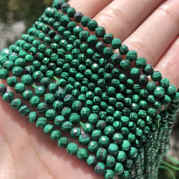 Prirodni kamen Cut-Male Perle Zeleni malahit Slobodan izolacijski Perle za izradu nakita DIY pribor za narukvice 2 3 4 mm