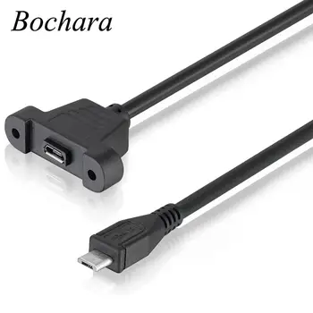 Produžni kabel Bochara Micro USB 2.0 od muškarca prema ženi M / F Folije + Pletena Oklopljeni s Vijčanim učvršćenjem na alatnoj 30 cm 50 cm