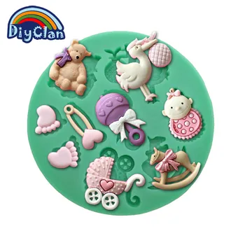 Promocija baby boy medvjed silikonska forma za помадки alat za ukrašavanje torte bebe sugar obrtni čokolade kuhinjski oblik za pečenje F0096BB35
