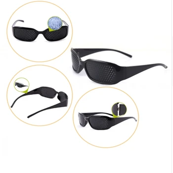 Rcorrectinve Kratkovidnost Naočale Za Muškarce i Za Žene Diopters Vježbe Vid, Pin Hole Naočale Za Čitanje Anti Umor Besplatna Dostava Crne naočale