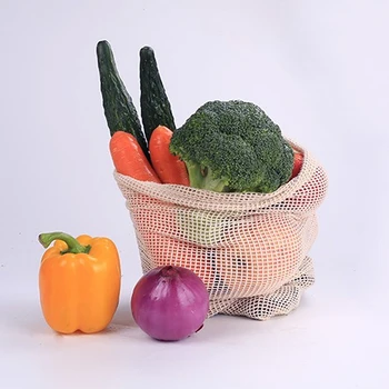 Reusable torba za pohranu povrća i voća s Žice za Kućne Povrća Pamučne Mesh Vrećice