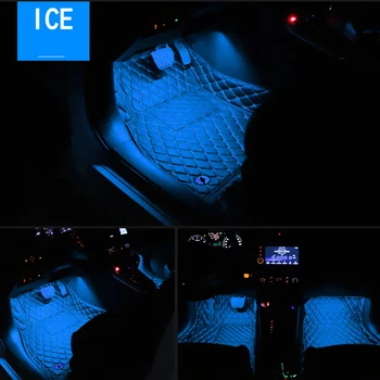 RGB 12V Auto led trake, Automobili Ukrasne Atmosferske Lampa sa Прикуривателем 4/2 u 1 Automobilskom svijetu Oko domaćem Svjetlom Žarulja za Noge