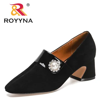ROYYNA/Novost 2022 godine; dizajnerske čvrste cipele-brod od prave kože; modeliranje ženske cipele ručne izrade, bez spajala s oštrim vrhom visokim petama; žensko