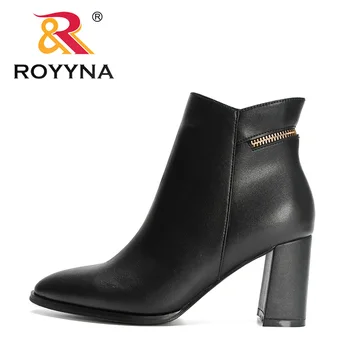 ROYYNA/Novost 2023 godine; dizajnerske zimske Pliš čizme; ženske Modne elegantne Kratke čizme na zatvarač sa oštrim vrhom; ženska topla obuća