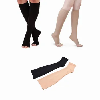 S-XL Elastične Čarape Do Koljena s Otvorenim Vrhom, Kompresije Čarapa do Telad, Liječenje Proširenih Vena, koji tvore Ocjenjuju Čarape Pod Pritiskom