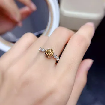 S925 Srebrni Prsten za Žene s Prirodnim Dijamantom i Nakitom s Dijamantima Anillos De Bizuteria Anillos Mujer Kutija Prstenje s Dragim Kamenjem