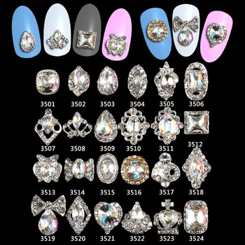 Sjajna, stakleni dragulji Rafting 100pc 3d ukrasi za nokte mašne rhinestones ukrasi za nokte vrhunske kvalitete ovjesa za nokte isporuke ** 3501-3524