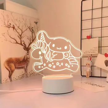 Slatka Kawaii Sanrio 3D noćno svjetlo Cinnamoroll My Melody Hello Kitty Lampe za Ukras Spavaća soba Svjetla Dekoracija za Djevojčice Poklon