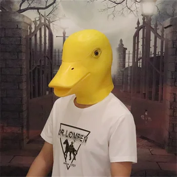 Slatka žute ducklings lateks maska životinja Cosplay Slatka patka šešir Halloween kostim maturalnu večer rekvizite dar Uloga igranje igra