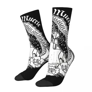 Sretan Zabavne Muške Čarape Sveti Smrti Klasični Retro Харадзюку Meksički Lubanju Santa Муэрте Ulični Stil Uzorak Posada Luda Čarapa Poklon