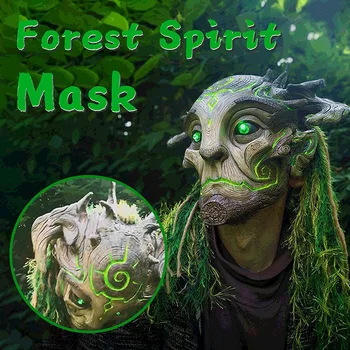 Strašna Šumski Duh Zelena Maska Lateks Halloween Cosplay Stablo Starac Užas Zombija Duh Maska Demon Večernje Karnevalske Maske