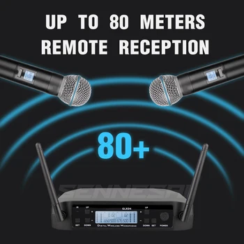 TOP-GLXD4 Beta87c Profesionalni Dvostruki Bežični Mikrofon 600-699 Mhz Sustav Scenskim nastupima UHF Dinamičan 2-kanalni Ručni