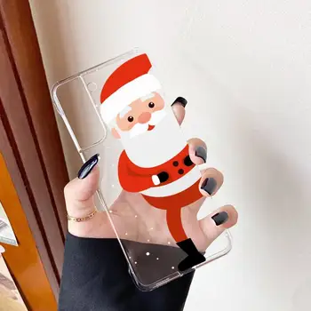 TOPLBPCS Božićni Crtani film Nova Godina Torbica za Telefon Samsung S20 S10 lite S21 plus za Redmi Note8 9pro za Huawei P20 Prozirna Torbica
