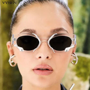 Trend Ovalni Sunčane Naočale Ženske 2022 Klasicni Luksuzne Marke Dizajnerske Sunčane Naočale Cateye Ženske Samll Okvira Nepravilnog Naočale UV400