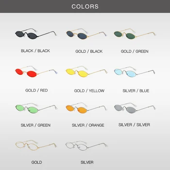 Trend Retro Identitet Naočale Mali metalni Okvir Ovalni Ženske Sunčane Naočale Modna revija Sunčane Naočale multi-boji Po izboru