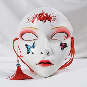 Trešnje Maske Anime Cosplay Kineski Stil Leptir Ručno Oslikana Maska Je Japanska Maska Lisice Halloween Scena Cosplay Party