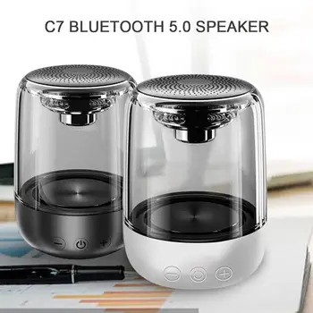 TWS 6D Surround C7 Bluetooth V5.0 Bežični Zvučnici Hi-Fi Stereo Stupac Prijenosni Zvučnik Romantični Šarene Svjetiljke S Mikrofonom