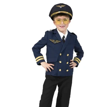 Uniforma Kapetana zrakoplova Cosplay Party Pilota Za Dječake i Djevojčice od 3 do 9 godina dječji kostim za Noć vještica