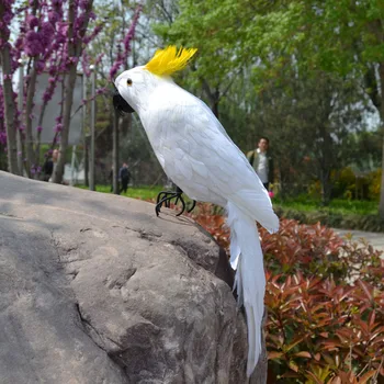 Velike 45 cm bijelo perje Серно-хохлатый Kakadu model pjene i perje simulacija papagaj ručni rad, ukras vrta dar a2697